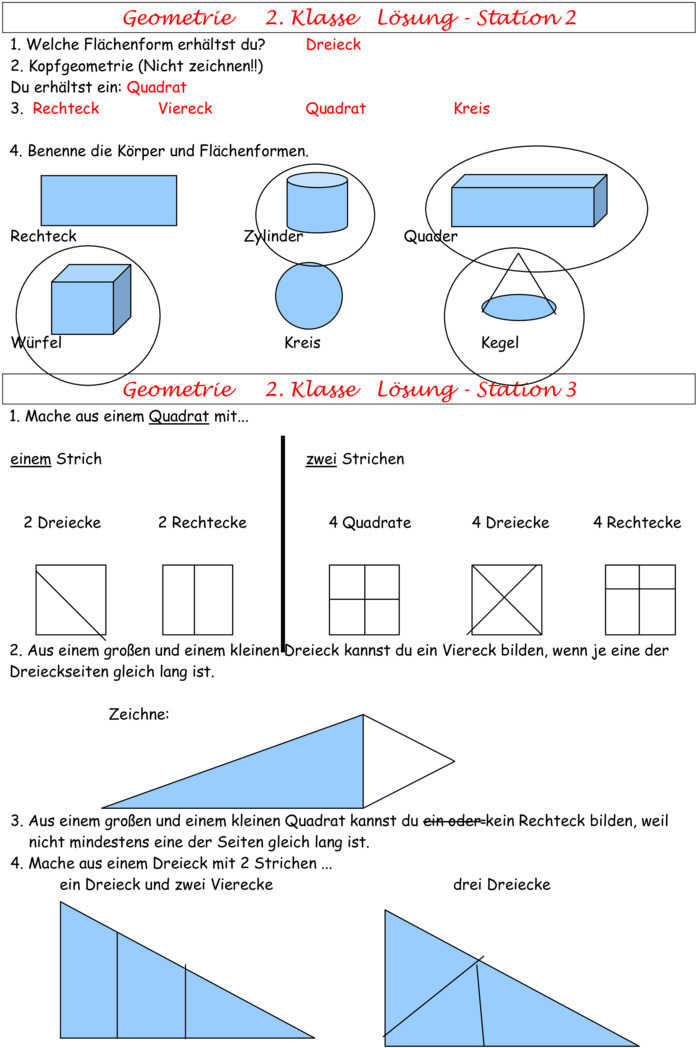 Übungsblatt Zu Geometrie