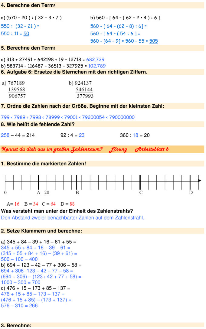 Übungsblatt Zu Natürliche Zahlen