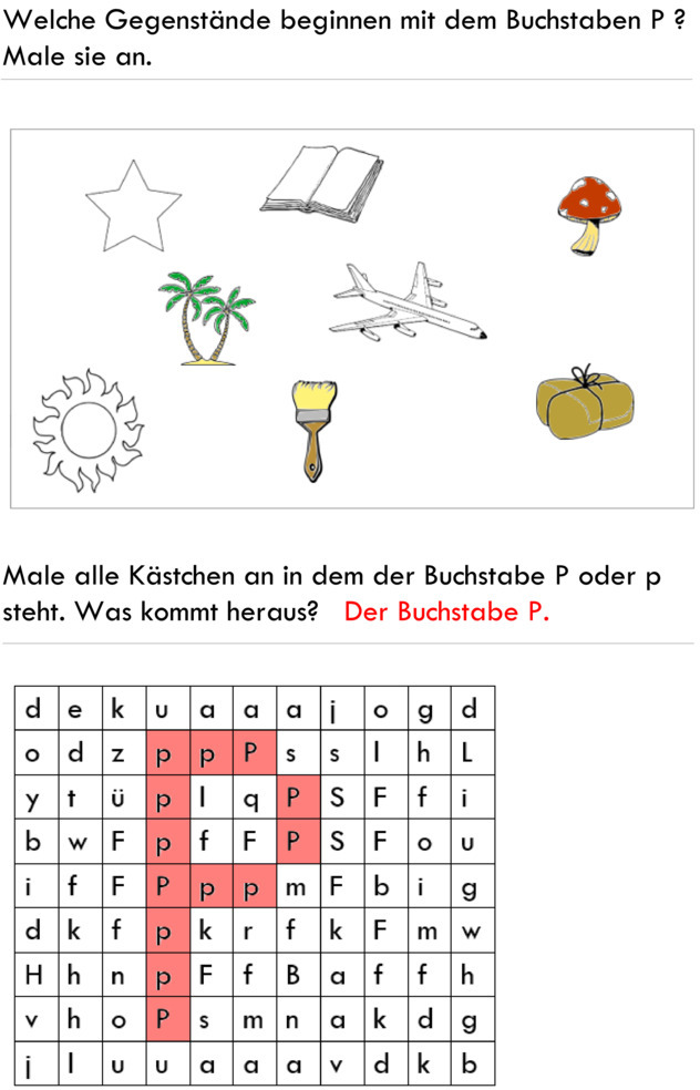 Übungsblatt Zu Buchstaben