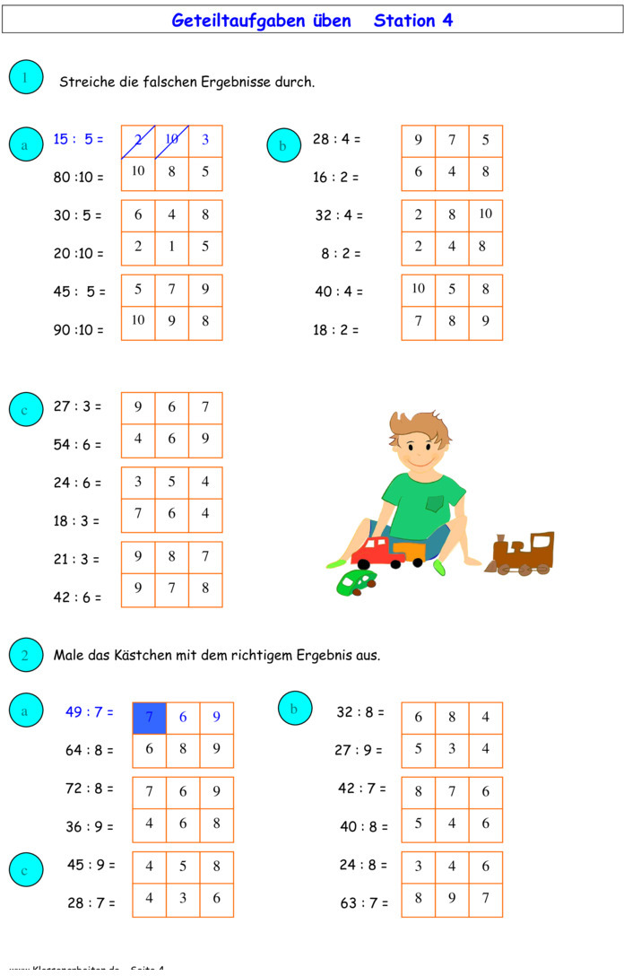 Übungsblatt zu Multiplikation und Division