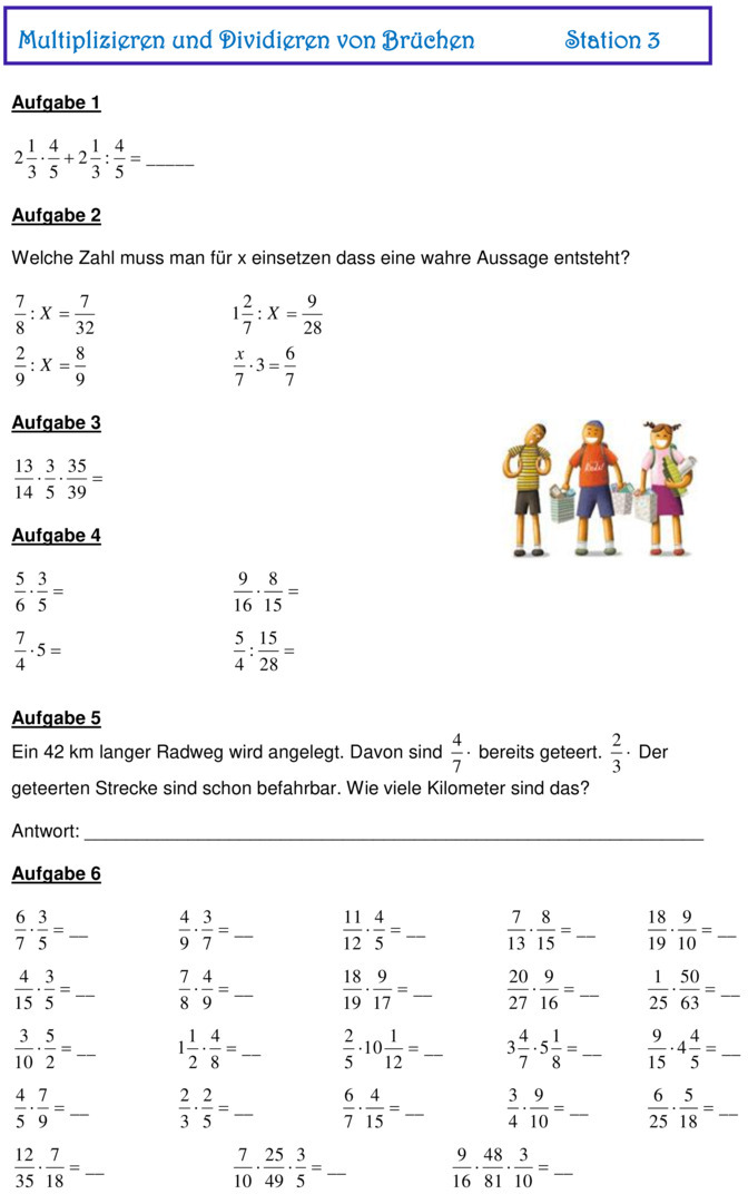 Übungsblatt zu Bruchrechnen