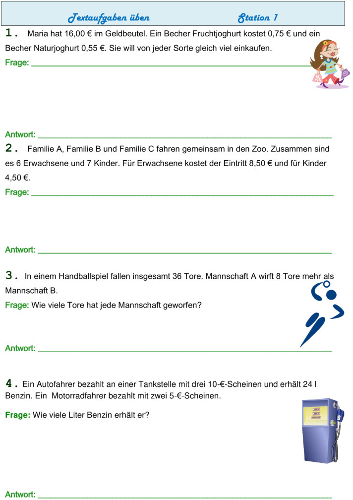 Übungsblatt zu Sonstiges Mathe 6. Klasse