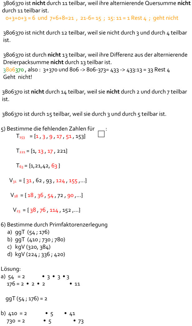 Übungsblatt Zu Teiler Und Vielfache