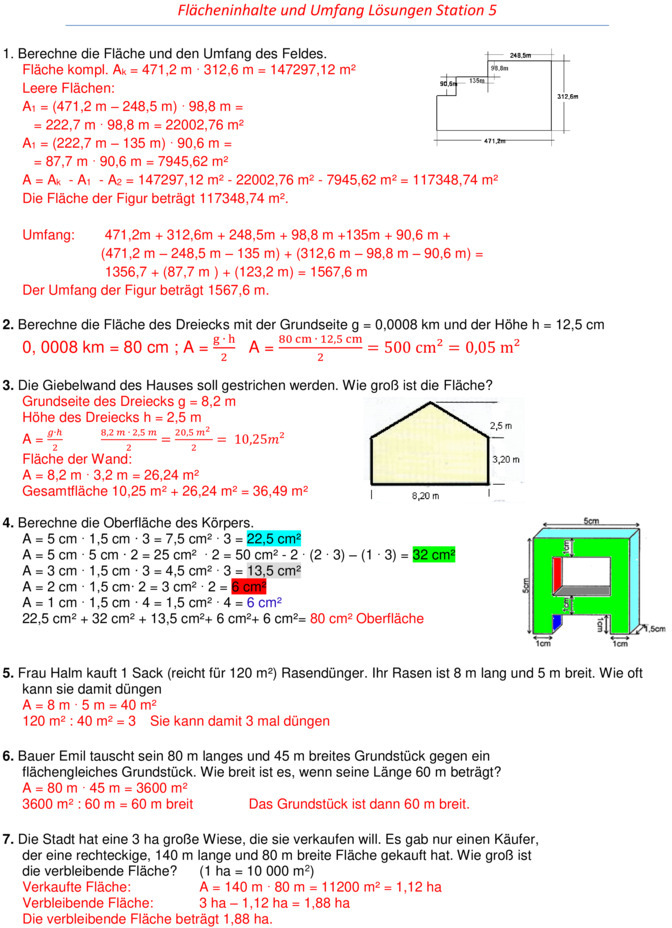 Übungsblatt zu Geometrie [6. Klasse]