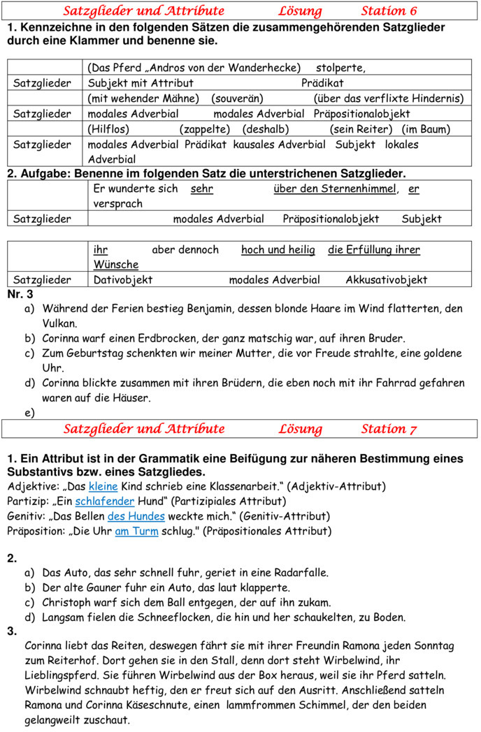 Klassenarbeit Zu Satzarten Und Satzzeichen