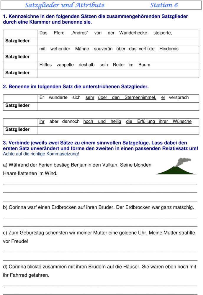 Klassenarbeit Zu Satzarten Und Satzzeichen