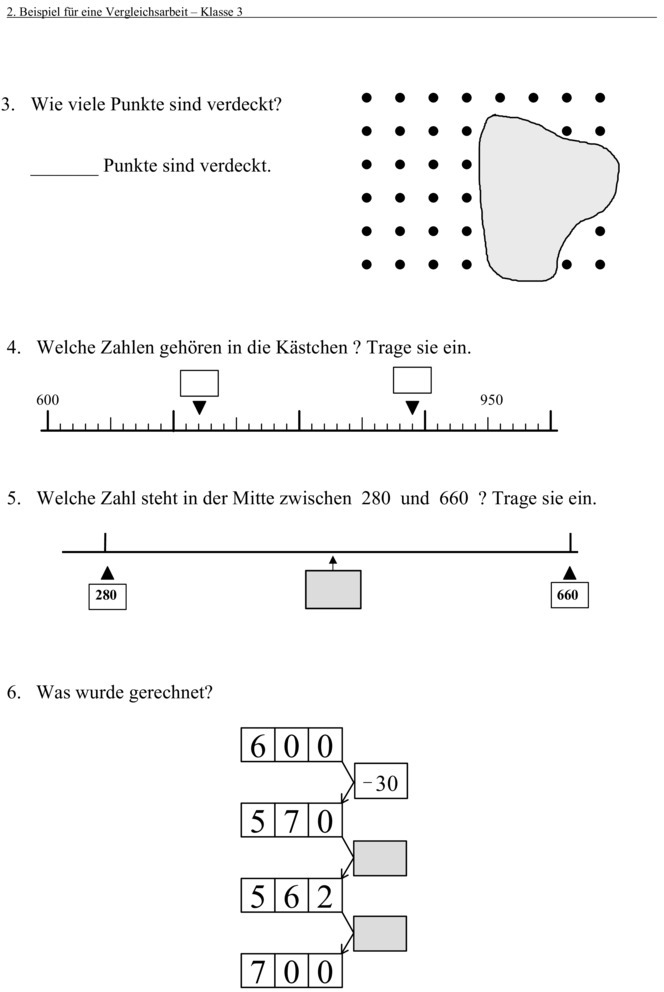 Klassenarbeit zu 2. Halbjahr gemischt [Mathe 3. Klasse]