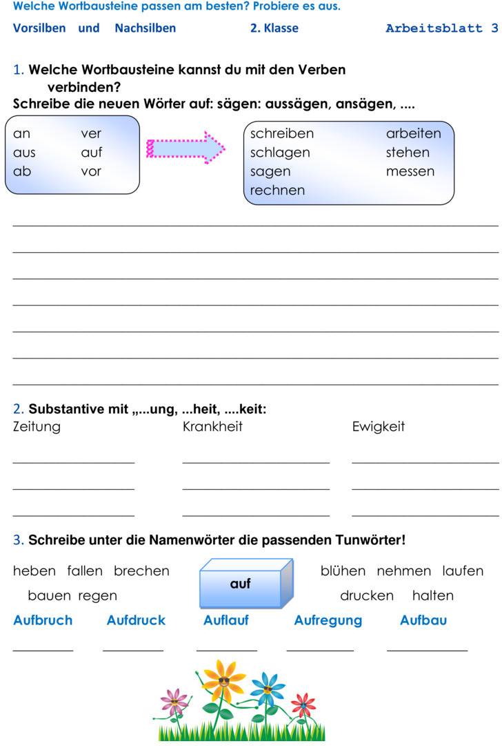 Bungsblatt Zu Grammatik Deutsch Klasse