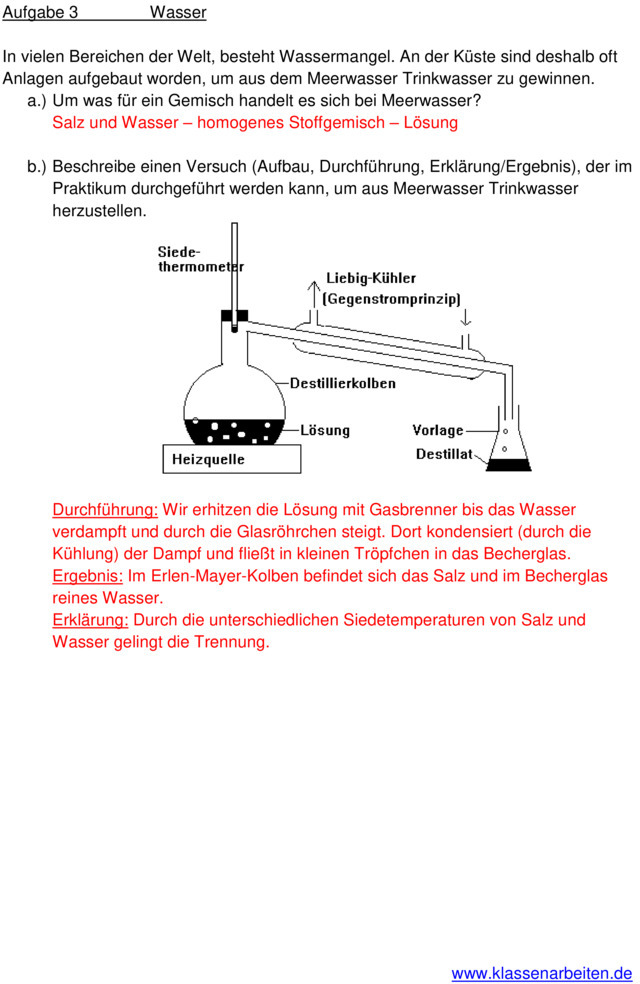 chemie test klasse 7 stoffgemische