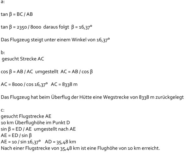 Klassenarbeit Zu Trigonometrie [10. Klasse]