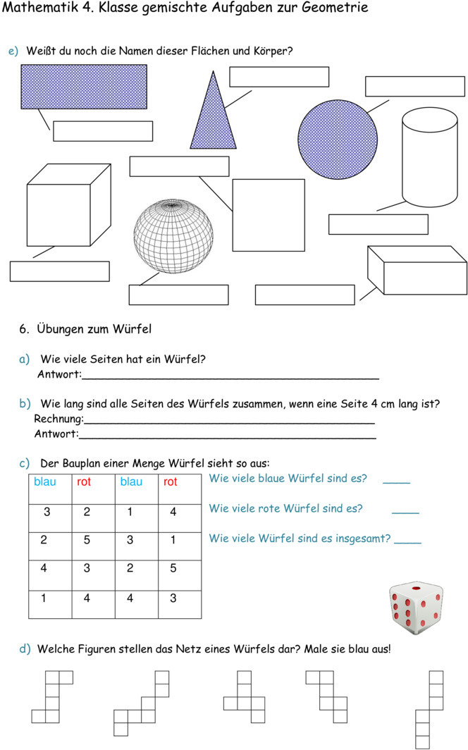 Übungsblatt Zu Geometrie