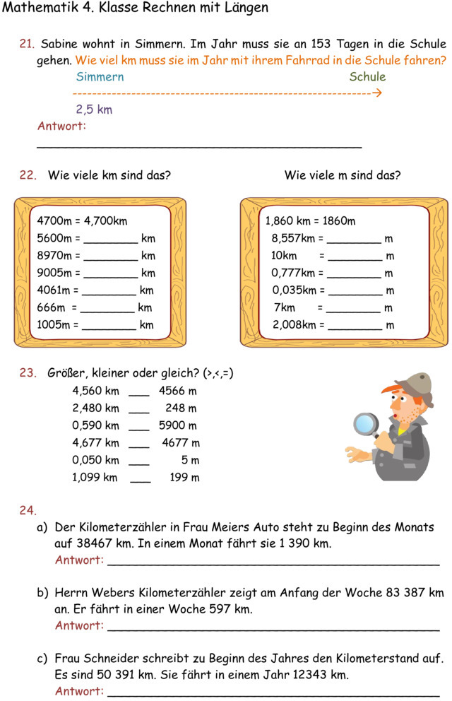 Übungsblatt zu Größen und Maßeinheiten